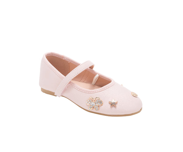 bebe Toddler Girls' Ballet Shoes – Shimmer Ballet Flats with Charms, Dressy Toddler Ballet Shoes, Ballet Shoes for Girls