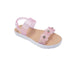 bebe Girls PCU Sandals – Cute Fashion Flat Summer Sandals for Girls with Glitter Flowers and Rhinestone Details