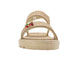 bebe Girl's PCU Sandal with Embossed Woven and Fruit Charm