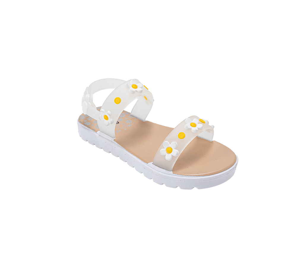 bebe Toddler Girls PCU Sandals – Cute Fashion Flat Summer Sandals for Toddler Girls with Flower Applique