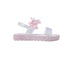 bebe Toddler Girl's PCU Sandal with Bow and Heart Charm
