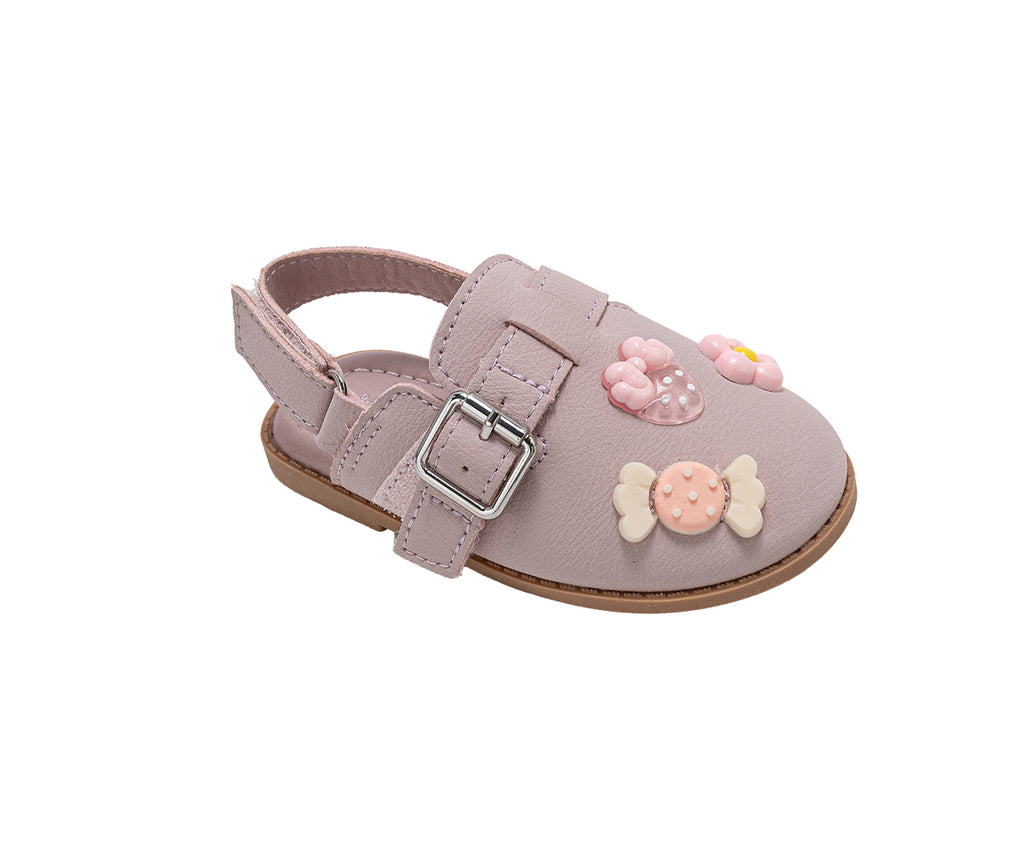 bebe Toddler Girl’s Sandals – Fashion Slip-On Mule Sandals with Charms, Cute Flat Summer Shoes for Little Girls