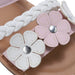 bebe Toddler Girl's Fashion Sandals - Dressy Shoes with Braided Strap and Flower Applique