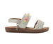 bebe Toddler Girl's Fashion Sandals - Woven Vamp Style with Beads and Logo Charm