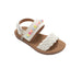 bebe Toddler Girl's Fashion Sandals - Woven Vamp Style with Beads and Logo Charm