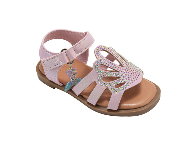 bebe Toddler Girl's Fashion Sandals - Dressy Shoes with "rs" Logo and Hanging Charms
