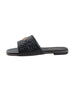 bebe Women's Fashion Sandal with Quilted Repeat Logo and Medallion