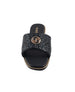 bebe Women's Fashion Sandal with Quilted Repeat Logo and Medallion