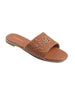 bebe Women's Fashion Sandal with Quilted Repeat Logo and Medallion