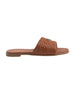bebe Women's Fashion Sandal with Quilted Repeat Logo and Medallion