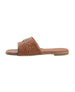 bebe Women's Fashion Sandal with Quilted Repeat Logo and Medallion