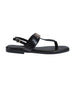 bebe Women's Fashion Sandal with Double B Hardware and Repeat Logo Sock Lining