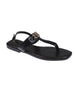 bebe Women's Fashion Sandal with Double B Hardware and Repeat Logo Sock Lining