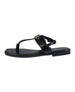 bebe Women's Fashion Sandal with Double B Hardware and Repeat Logo Sock Lining