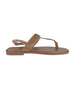 bebe Women's Fashion Sandal with Double B Hardware and Repeat Logo Sock Lining