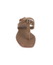 bebe Women's Fashion Sandal with Double B Hardware and Repeat Logo Sock Lining