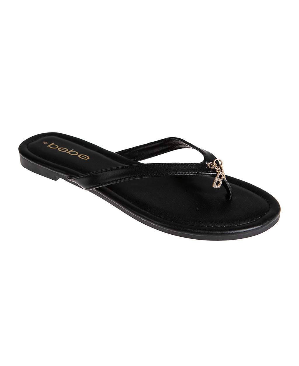 bebe Women's Fashion Sandal with Double B Dangle Charm