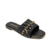 bebe Women’s Sandals - Quilted Slide Sandals with Gold Chain Detail