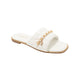 bebe Women’s Sandals - Quilted Slide Sandals with Gold Chain Detail