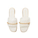 bebe Women’s Sandals - Quilted Slide Sandals with Gold Chain Detail