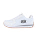 bebe Women's Sneaker with Multi-Material Upper and Dual Laces