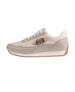 bebe Women's Sneaker with Nylon/Suede PU Upper and Large Ornament Detail