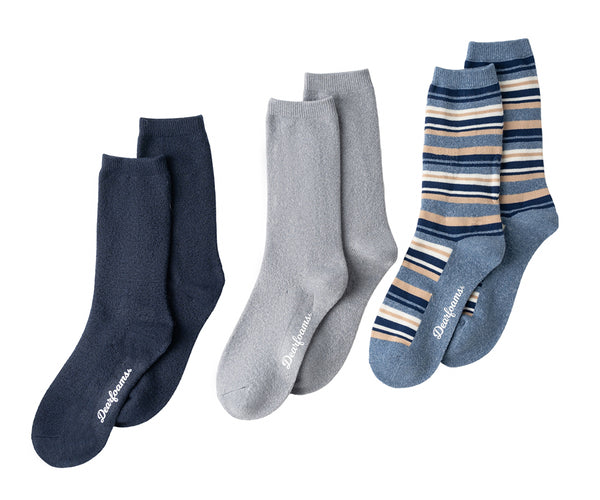 Dearfoams Men's Cushioned Crew Socks 3-Pack