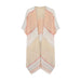 Daisy Fuentes Women's Lightweight Line Textured Stripe Beachwear Kimono with Self Fringe-Dress