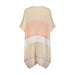 Daisy Fuentes Women's Lightweight Line Textured Stripe Beachwear Kimono with Self Fringe-Dress