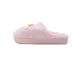 Kensie Girls' Faux Fur Slippers – Cozy Slip-On House Slippers with Cute Patches, Soft Plush Indoor Shoes for Little Kid/Big Kid