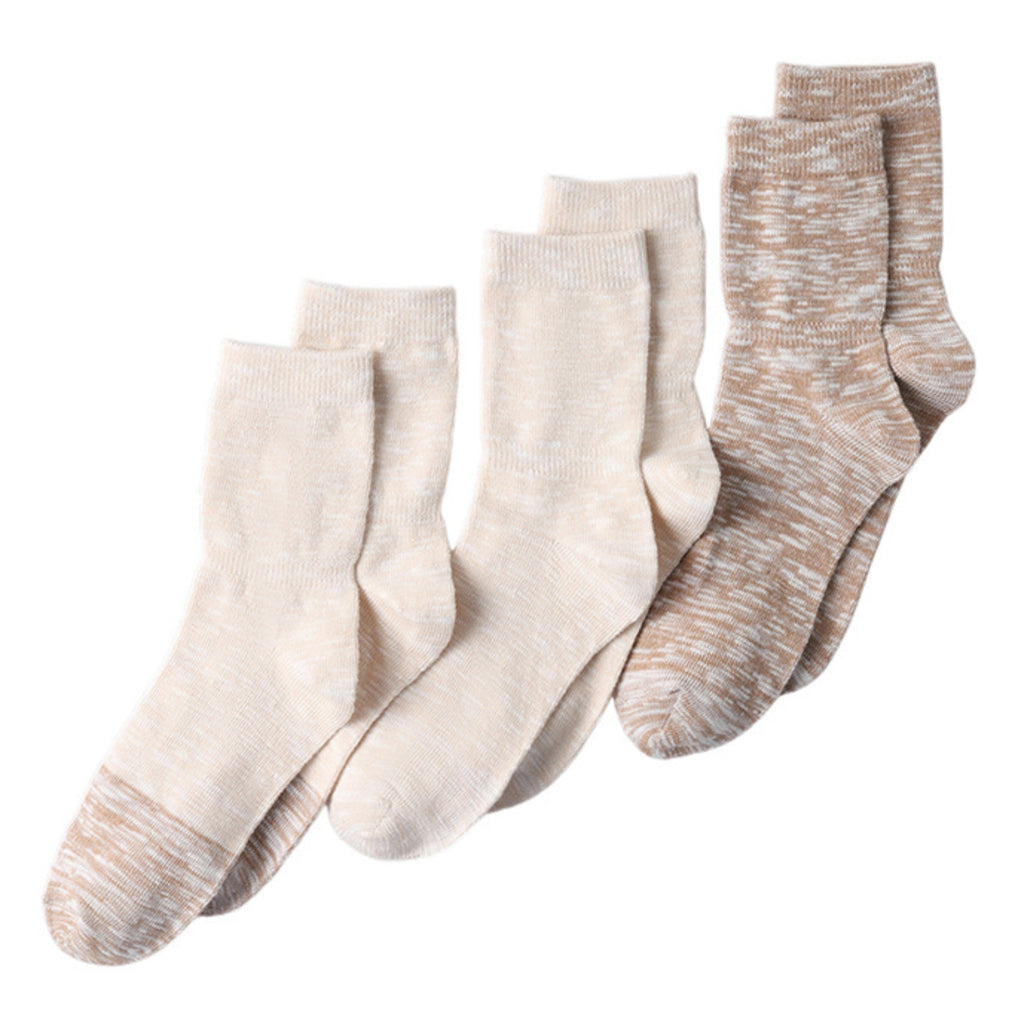 Lands' End Women’s Socks - 3-Pack Summerweight Slub Midi Socks