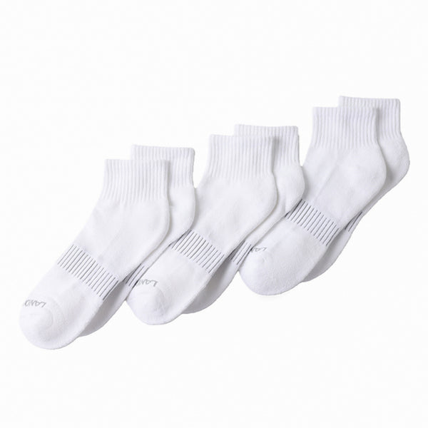Lands' End Men’s Socks - 3-Pack Half Cushion Sport Quarter Socks