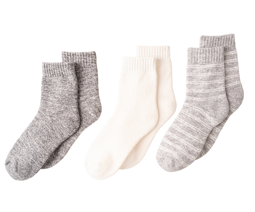 Lands' End Womens Full Terry Midi Crew Socks 3 Pack