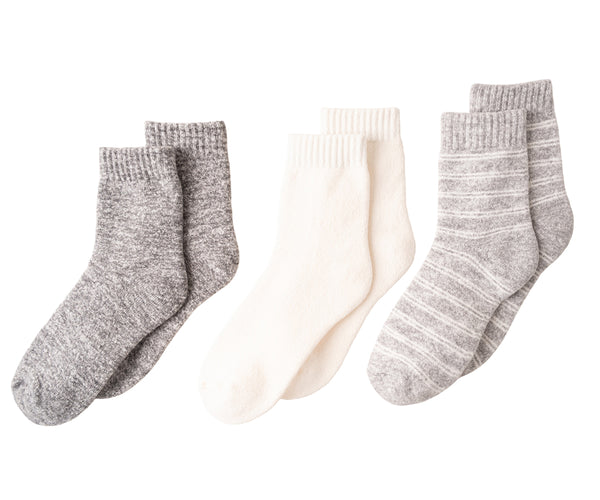 Lands' End Womens Full Terry Midi Crew Socks 3 Pack