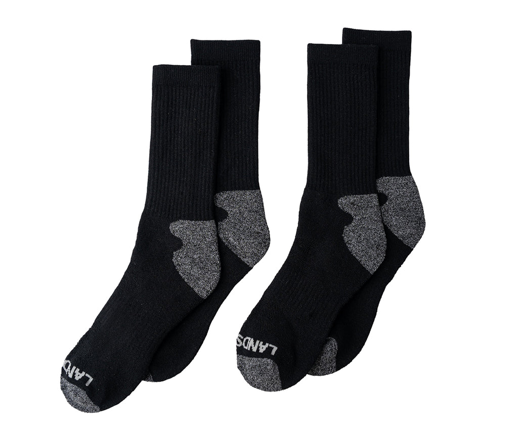 Lands End Mens Wool Boot Socks Full Cushion 2-Pack