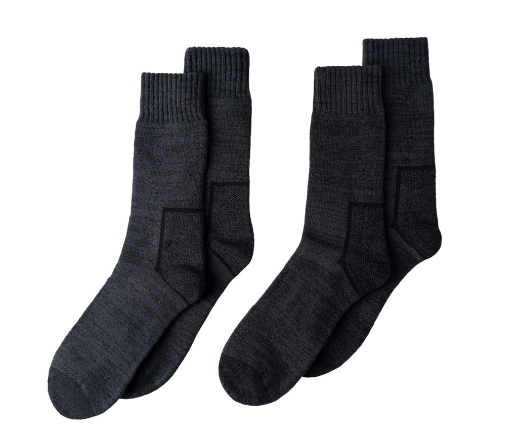 Lands End Mens Full Cushion Cotton Thermal Boot Socks 2-Pack