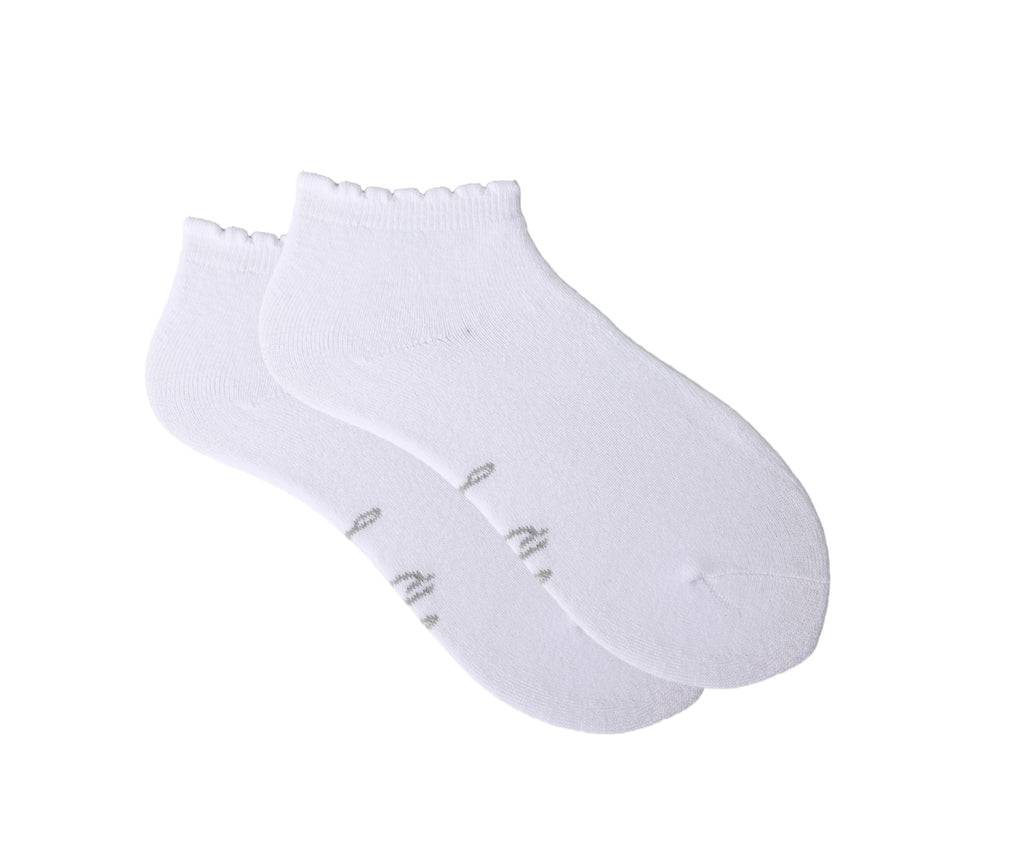 Sam Edelman Women’s Quarter Socks - 6 PK Cotton with Scalloped Edge & Cushioned Sole