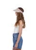 Tahari Women's Marled Straw Visor Hat with Fabric Band