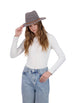 Tahari Women's Lightweight Packable Panama Hat with Faux Suede Band