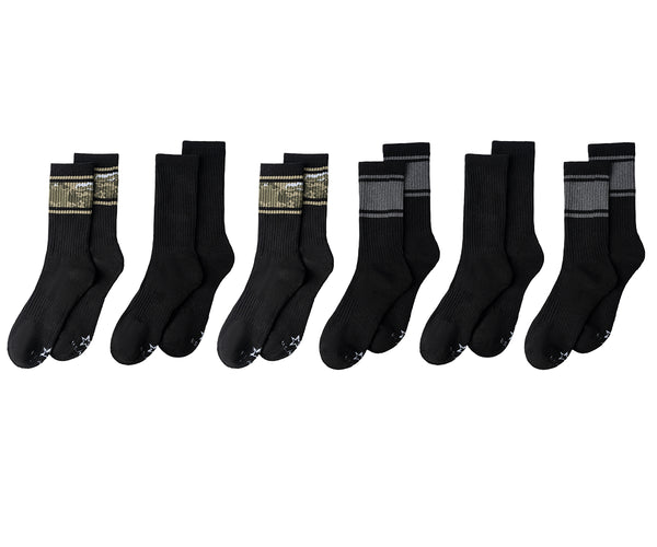 US Army Men's Half Cushion Recycled Cotton Mesh Crew Socks 6-Pack