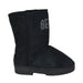 bebe Girl's Winter Boots Fur Boot Cuffs Sherpa Lined Shearling Microsuede Boots, Black