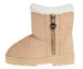 bebe Girl's Winter Boots Fur Boot Cuffs Sherpa Lined Shearling Microsuede Boots - Warm Boots For Girls, Black/Cognac/Sand