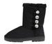 bebe Girl's Winter Boots Fur Boot Cuffs Sherpa Lined Shearling Microsuede Boots - Warm Boots For Girls, Black/Sand