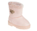 bebe Girl's Winter Boots Fur Boot Cuffs Sherpa Lined Shearling Microsuede Boots - Warm Boots For Toddler, Rose Gold/Sand