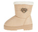 bebe Girl's Winter Boots Fur Boot Cuffs Sherpa Lined Shearling Microsuede Boots - Warm Boots For Toddler, Rose Gold/Sand