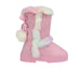 bebe Toddler Girl's Mid-Calf Microsuede Winter Boots with Faux Fur Trim and Sparkly Rhinestone Eyelets