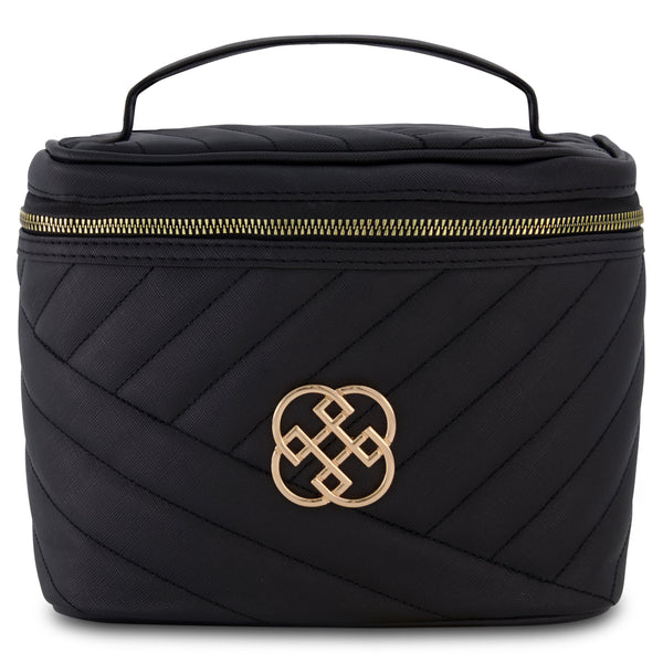 Daisy Fuentes Women's Quilted Makeup Bag - Makeup Organizer Travel Bag, Cosmetic Bag, Toiletry Bag, Square Train Case