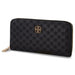 Daisy Fuentes Women's Single Zip Long Wallet - Debossed Monogram, Signature Logo, and Zip Around Closure