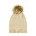 Daisy Fuentes Women's Cozy Cross Hatch Chenille Beanie with Faux Fur Pom and Plush Lining