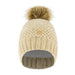 Daisy Fuentes Women's Cozy Cross Hatch Chenille Beanie with Faux Fur Pom and Plush Lining